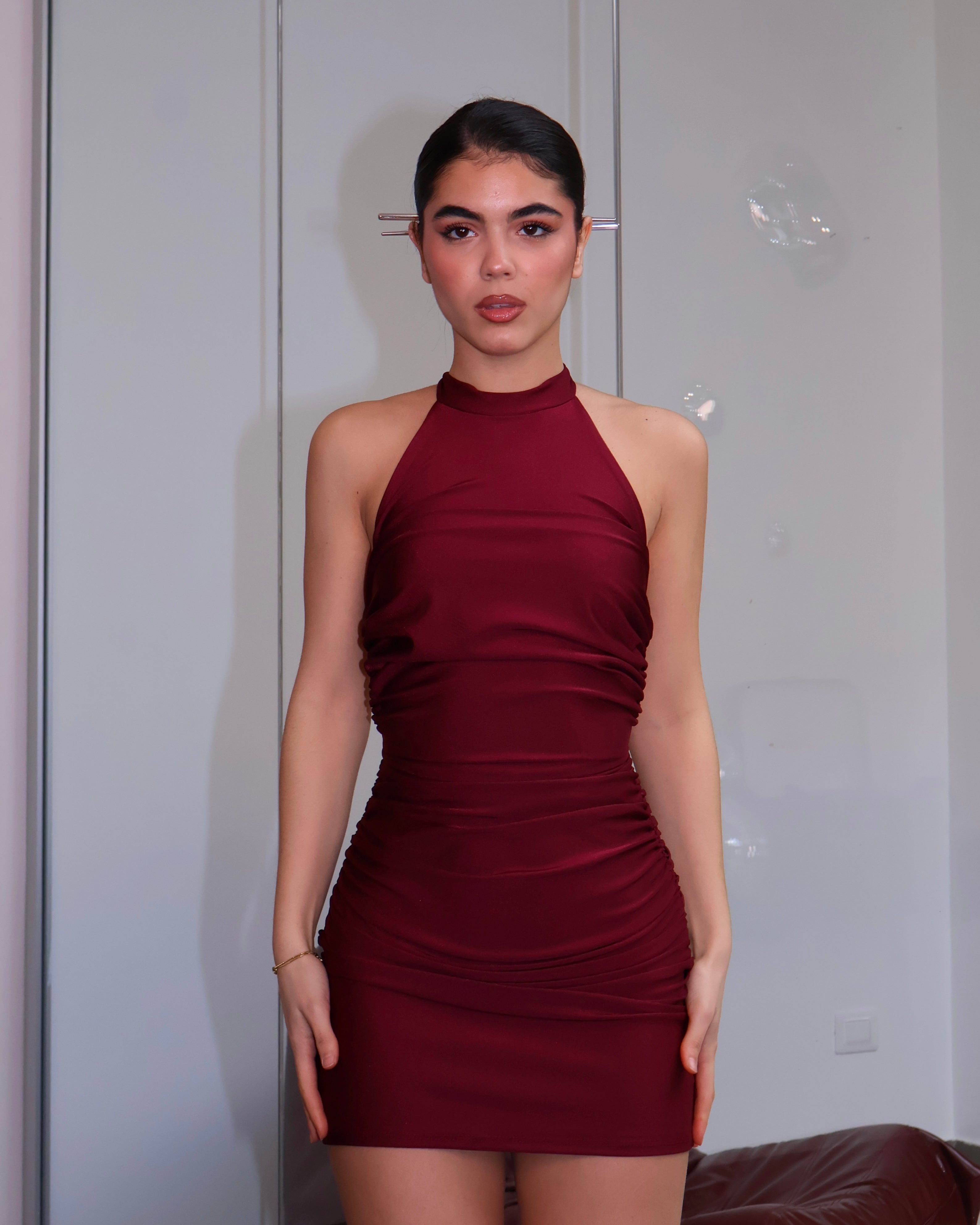 DRESS AMELIA ROSE VINO