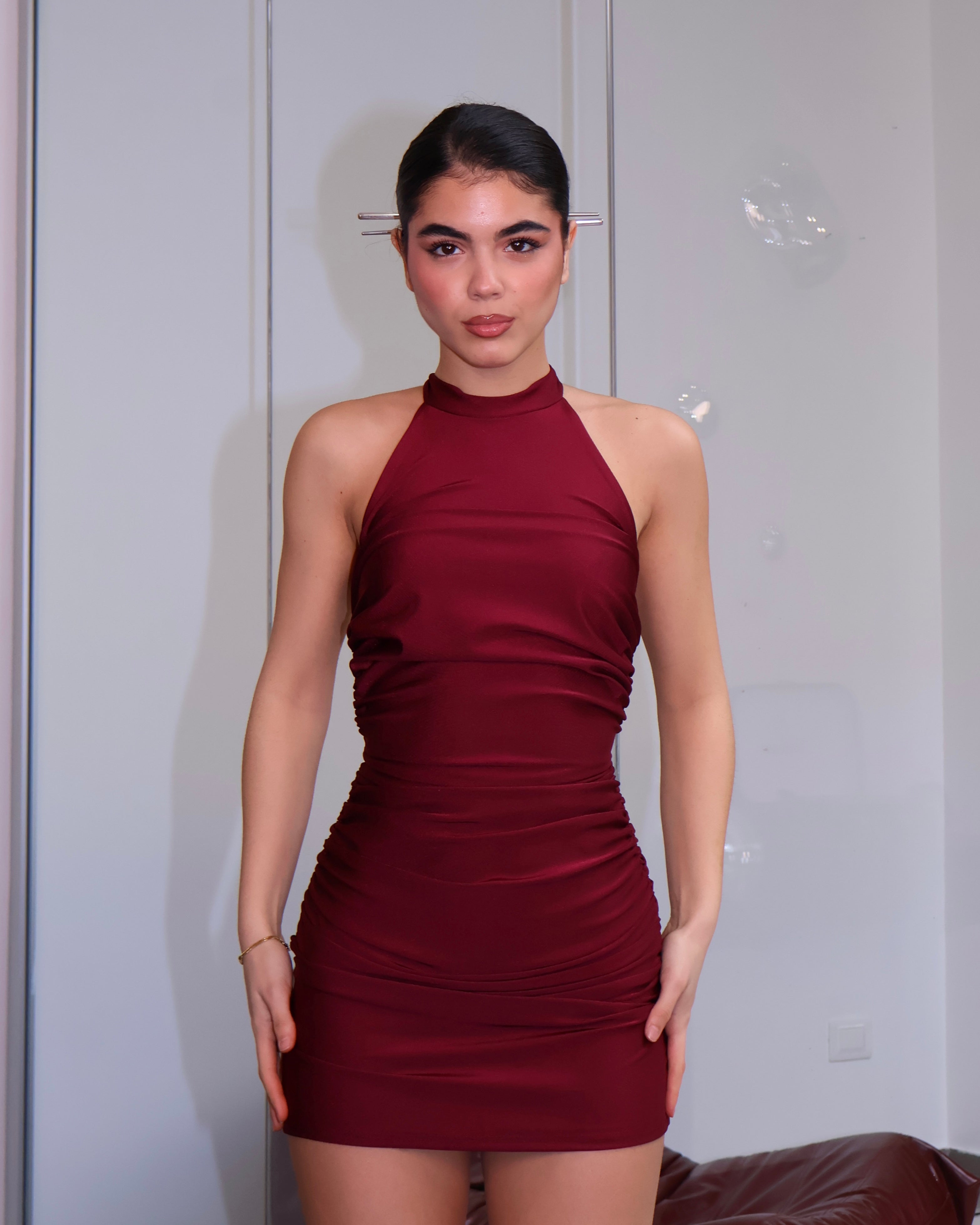 DRESS AMELIA ROSE VINO
