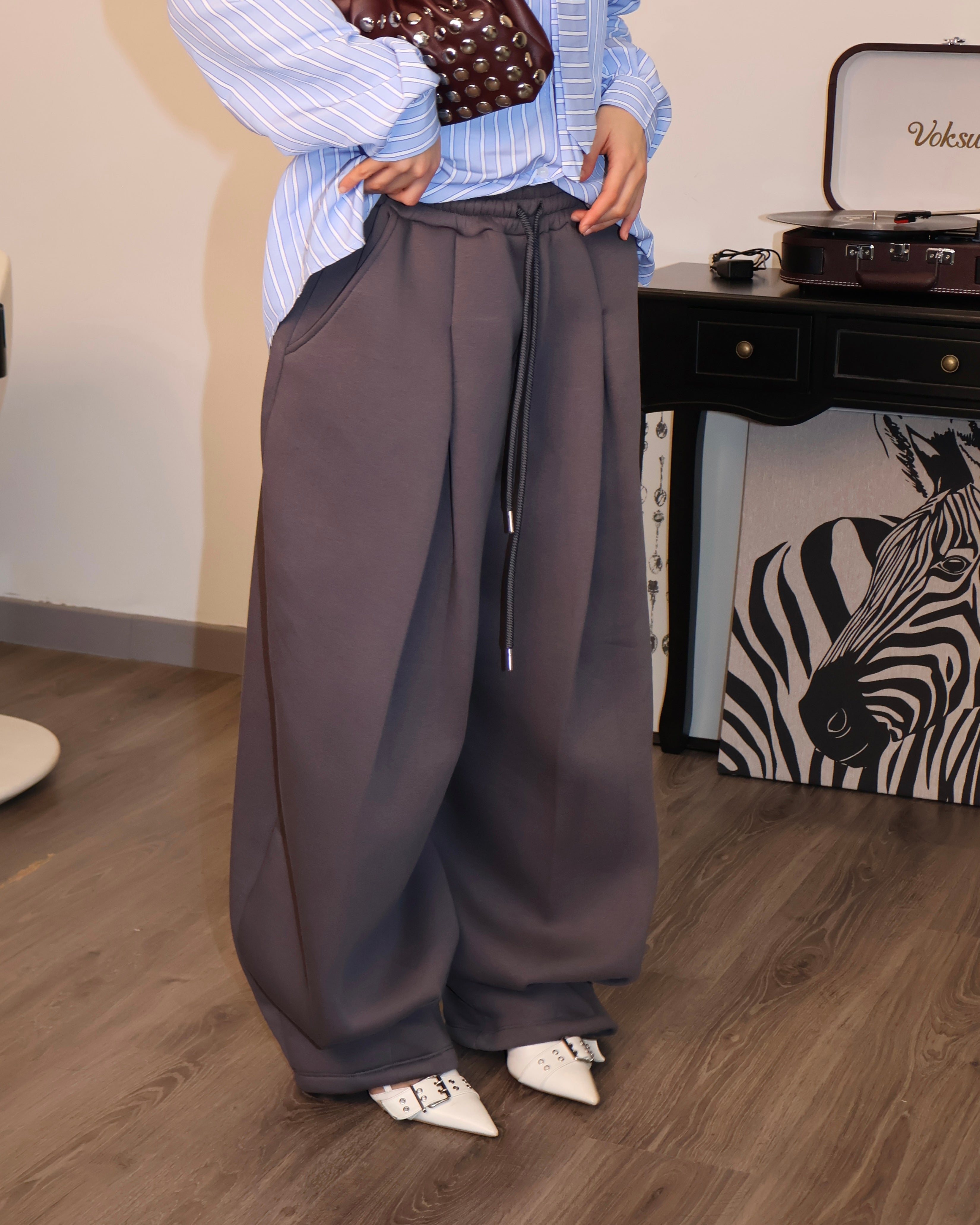 PANT AME GRIS GRIGIO