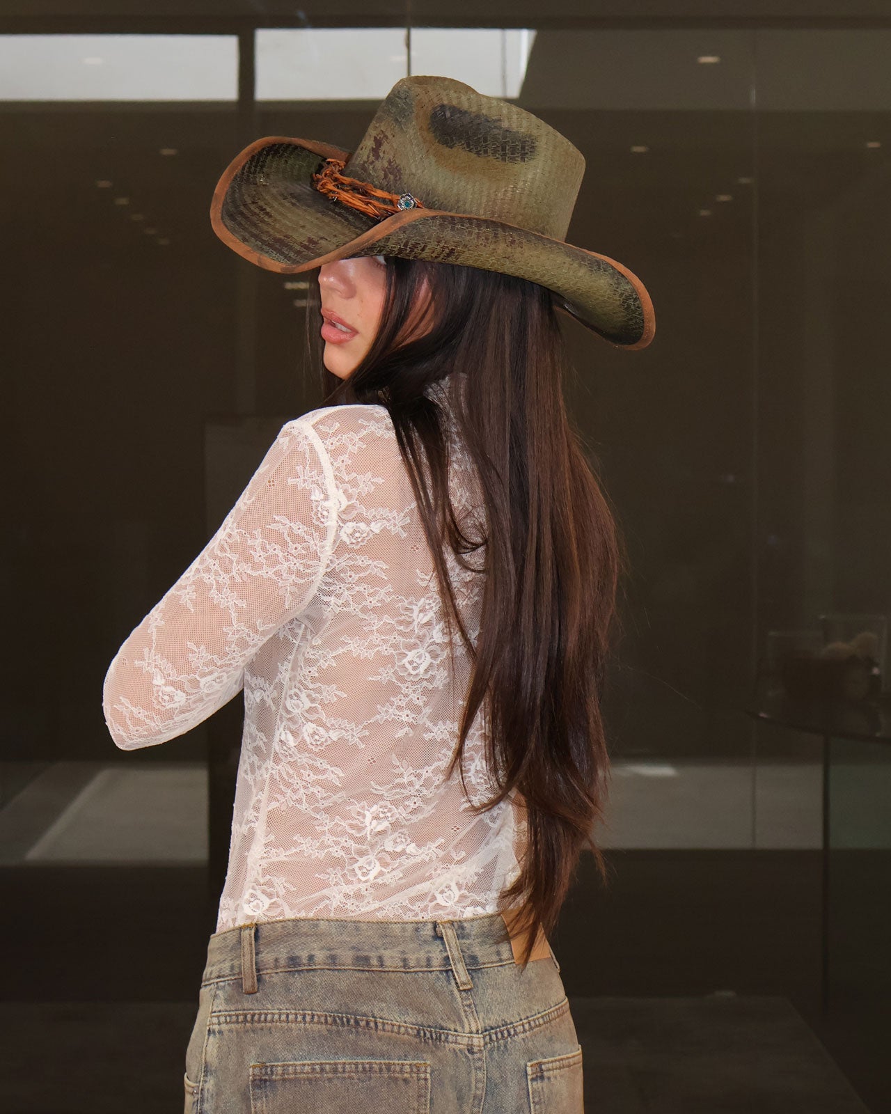 MAGLIA MACRAME’ TRASPARENTE BIANCO