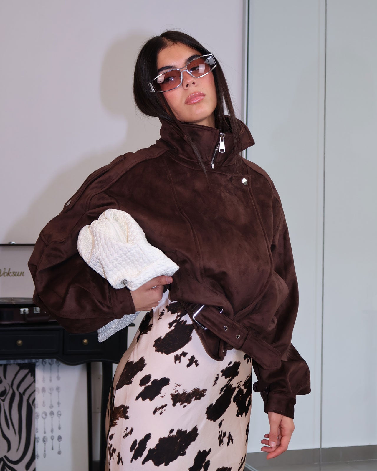JACKET RIPPLE MARRONE
