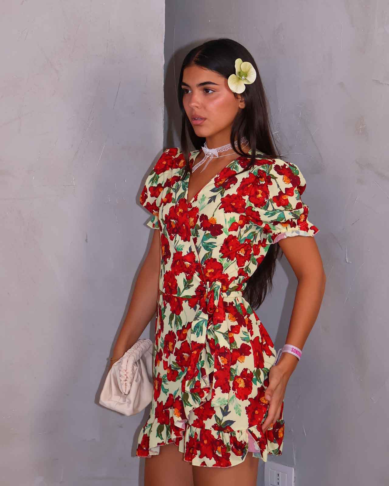 DRESS FIORE SPINATO