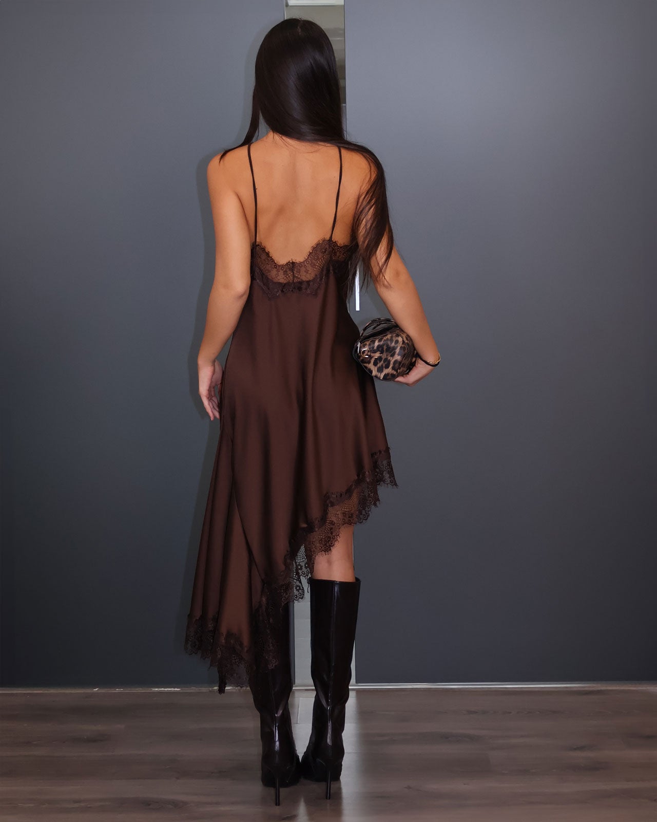 DRESS FIORE VIVO MARRONE