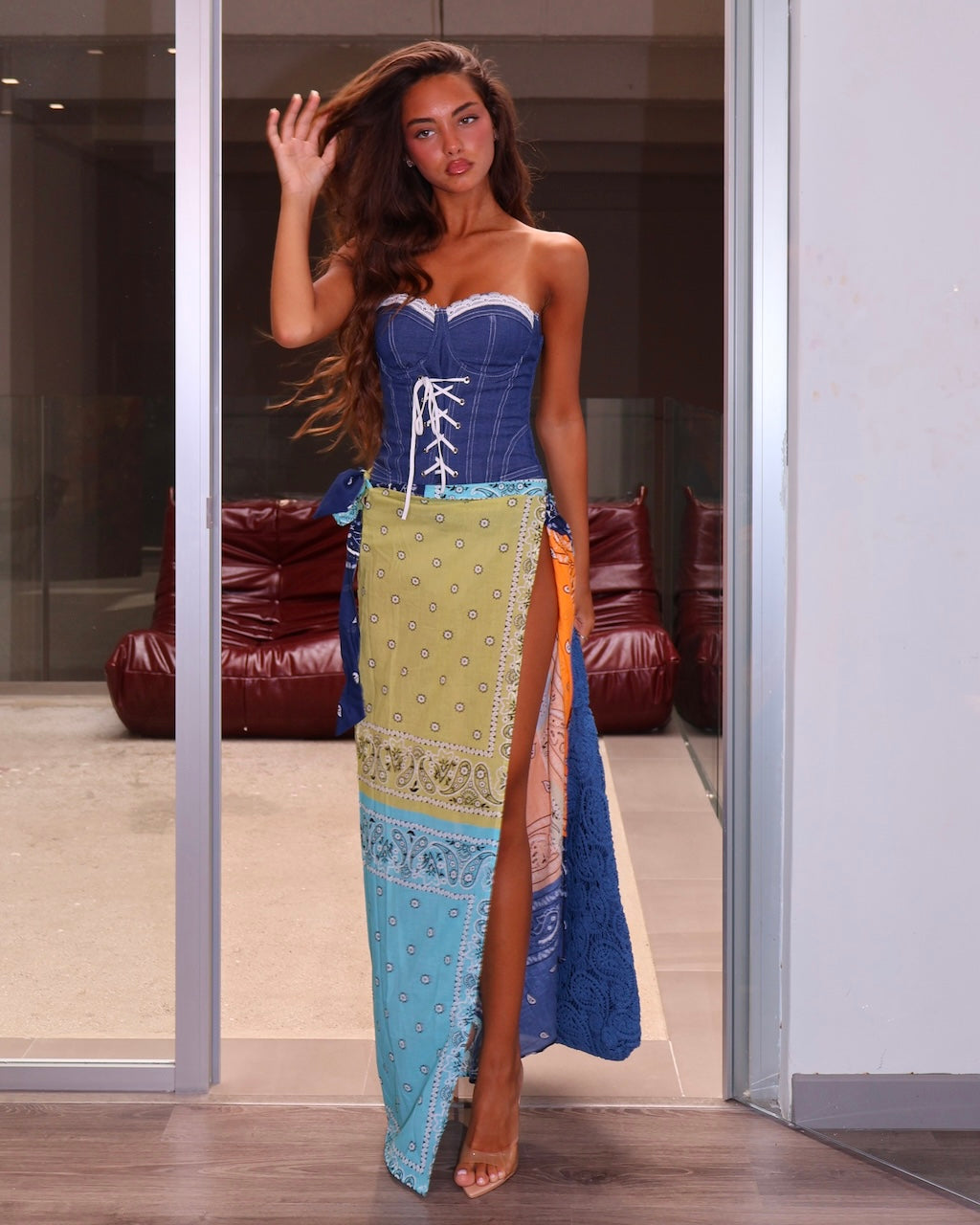 CORSET DENIM BLU
