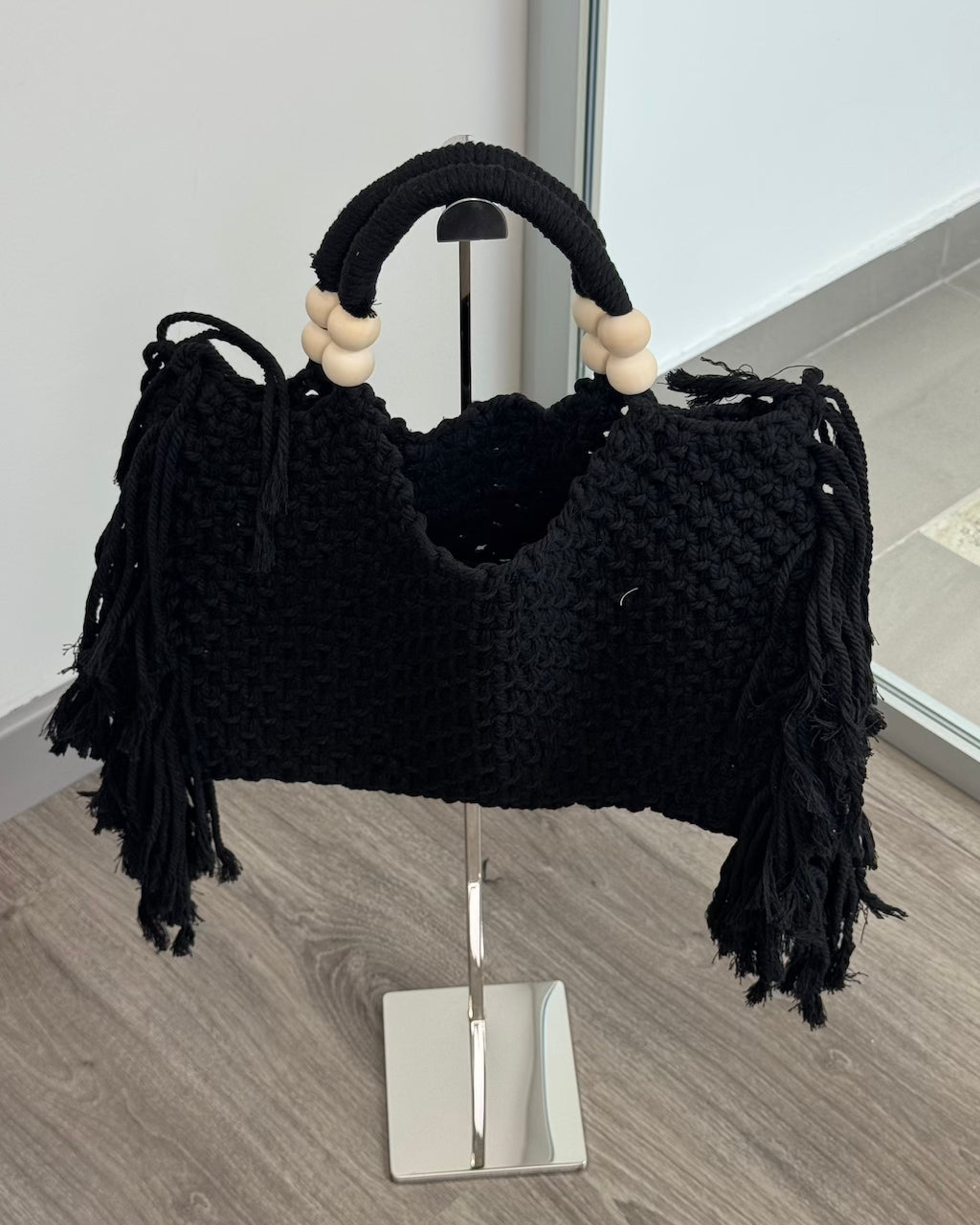 BORSA MIDI INTRECCIO NERA
