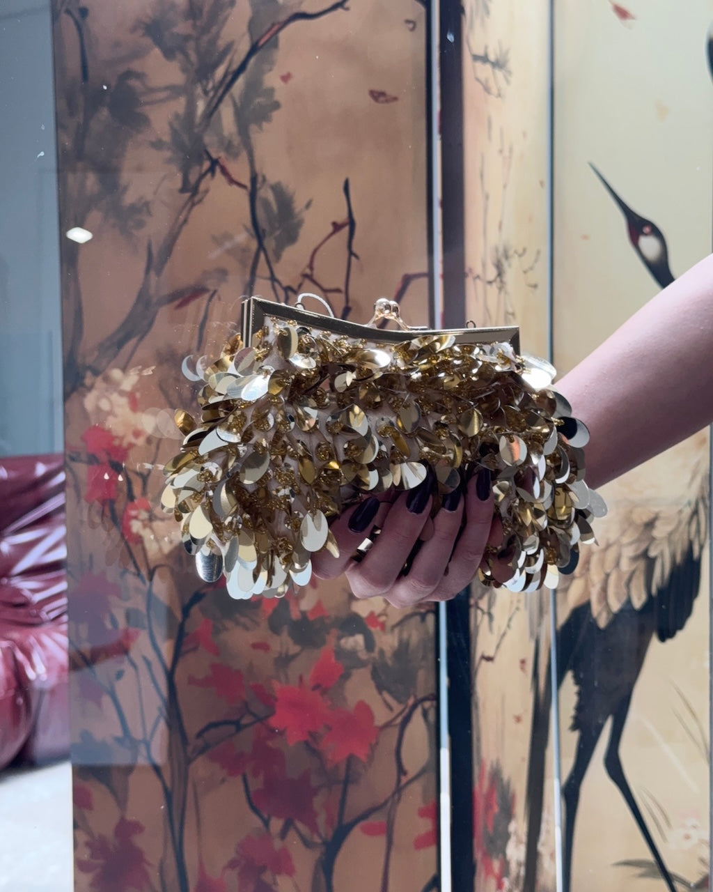BAG PAILLETTES ORO