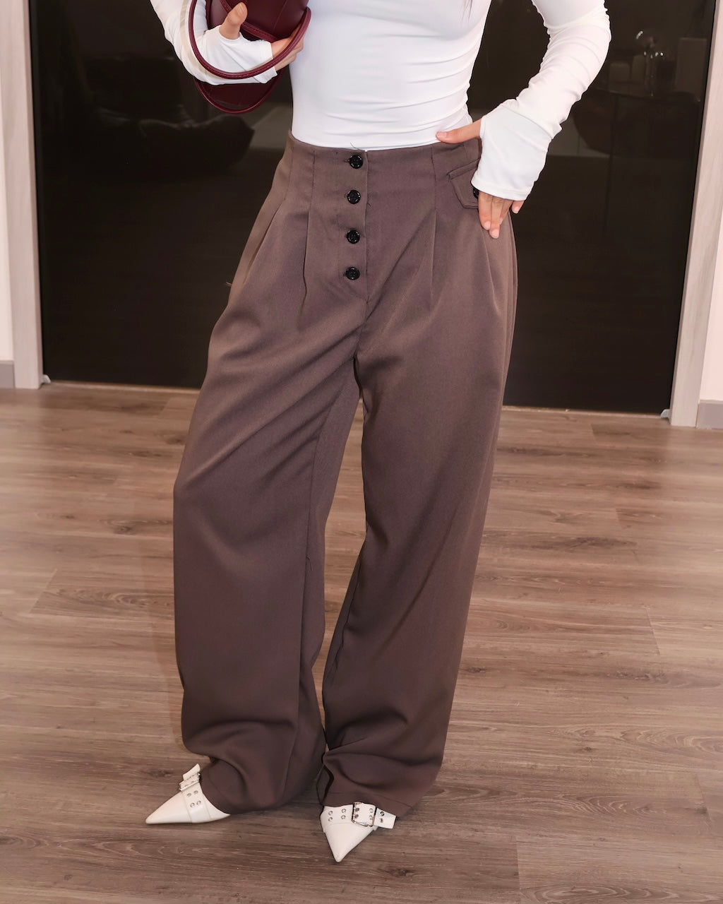 PANT CANZONE SOTTOFONDO MARRONE