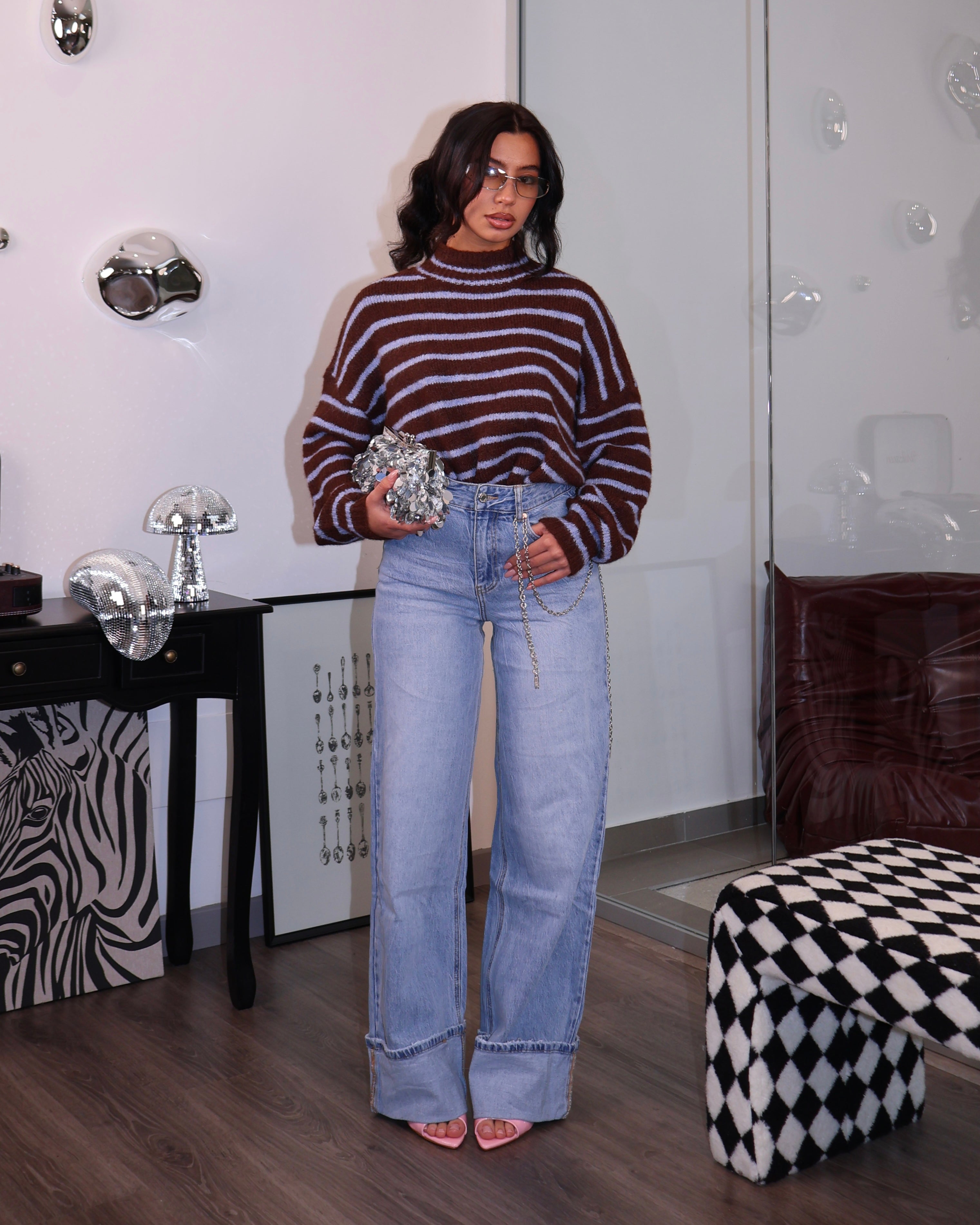 JEANS MAXI ZAMPA DENIM