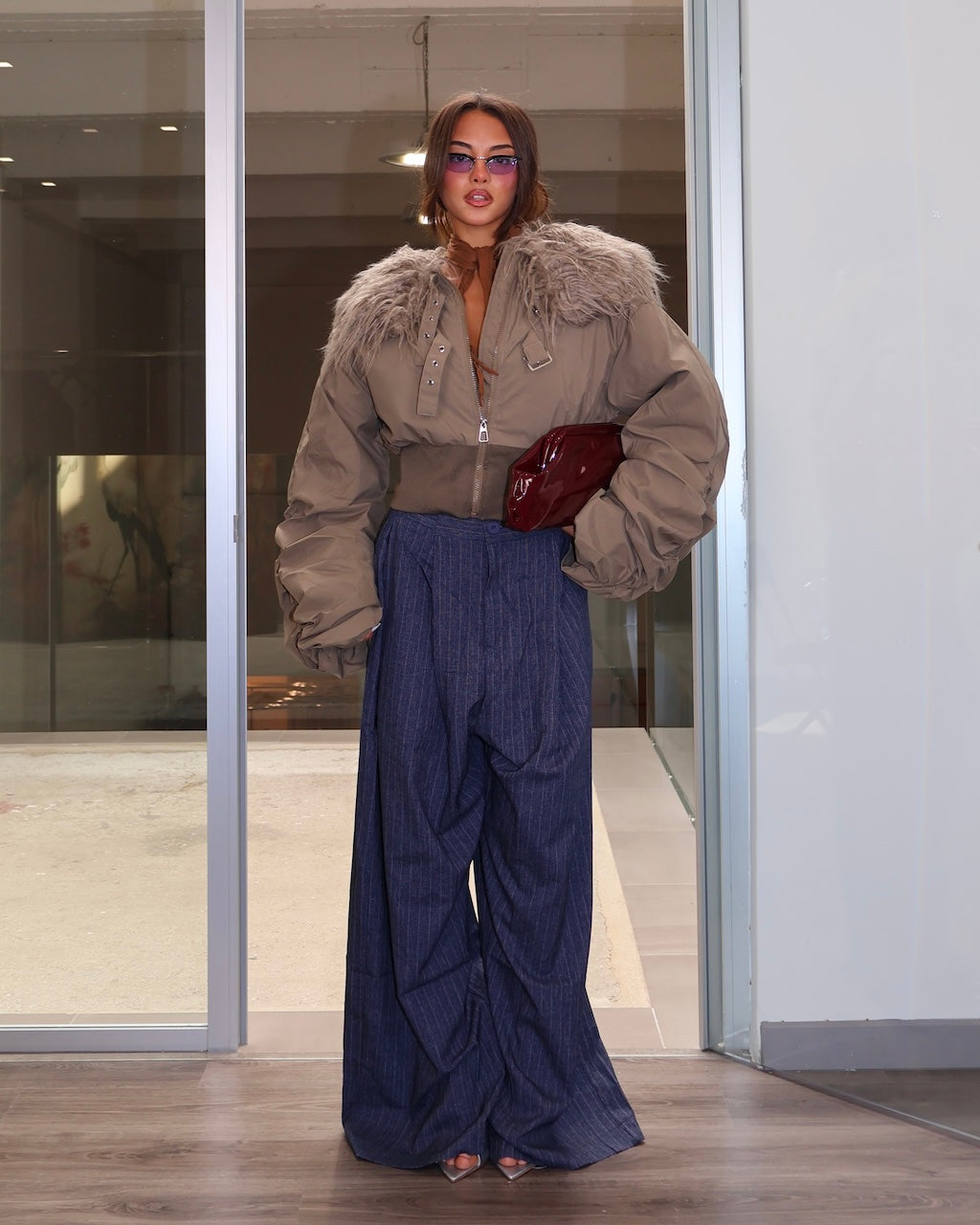 PANTALONE DENIM GESSATO BLU