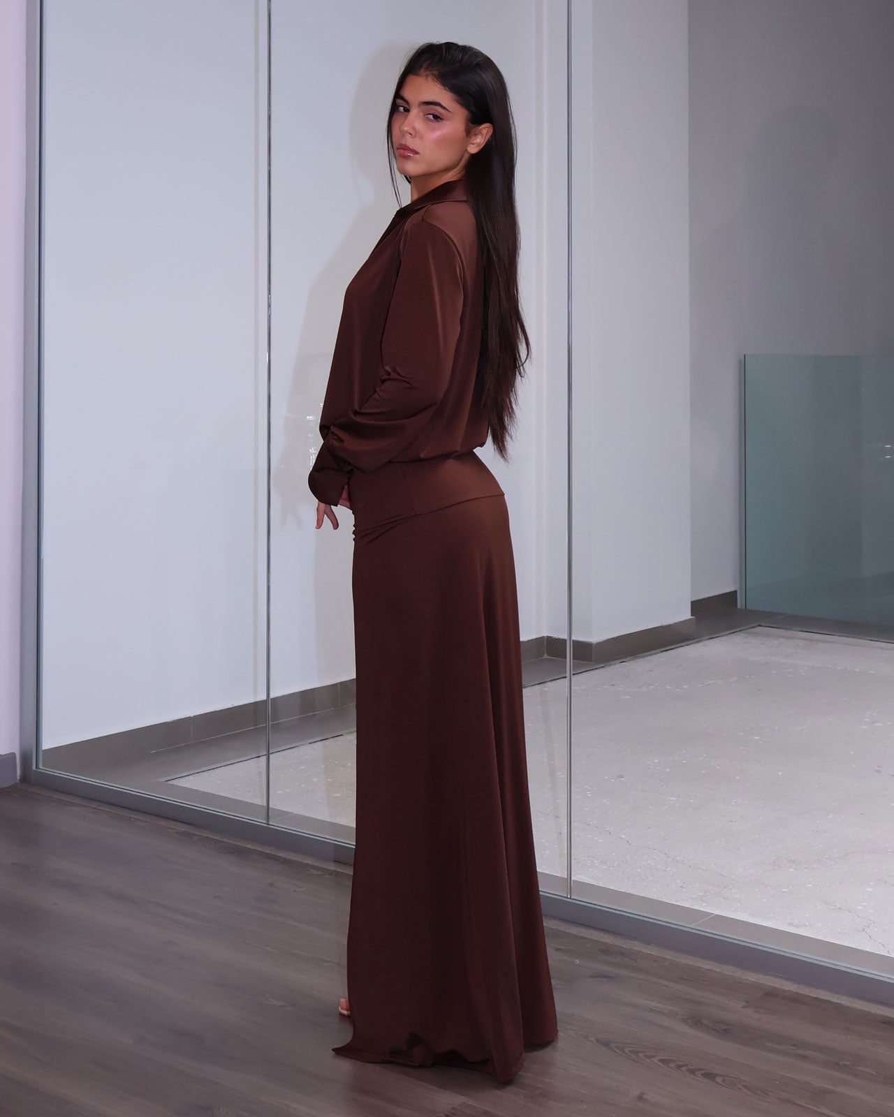 DRESS SILK MARRONE