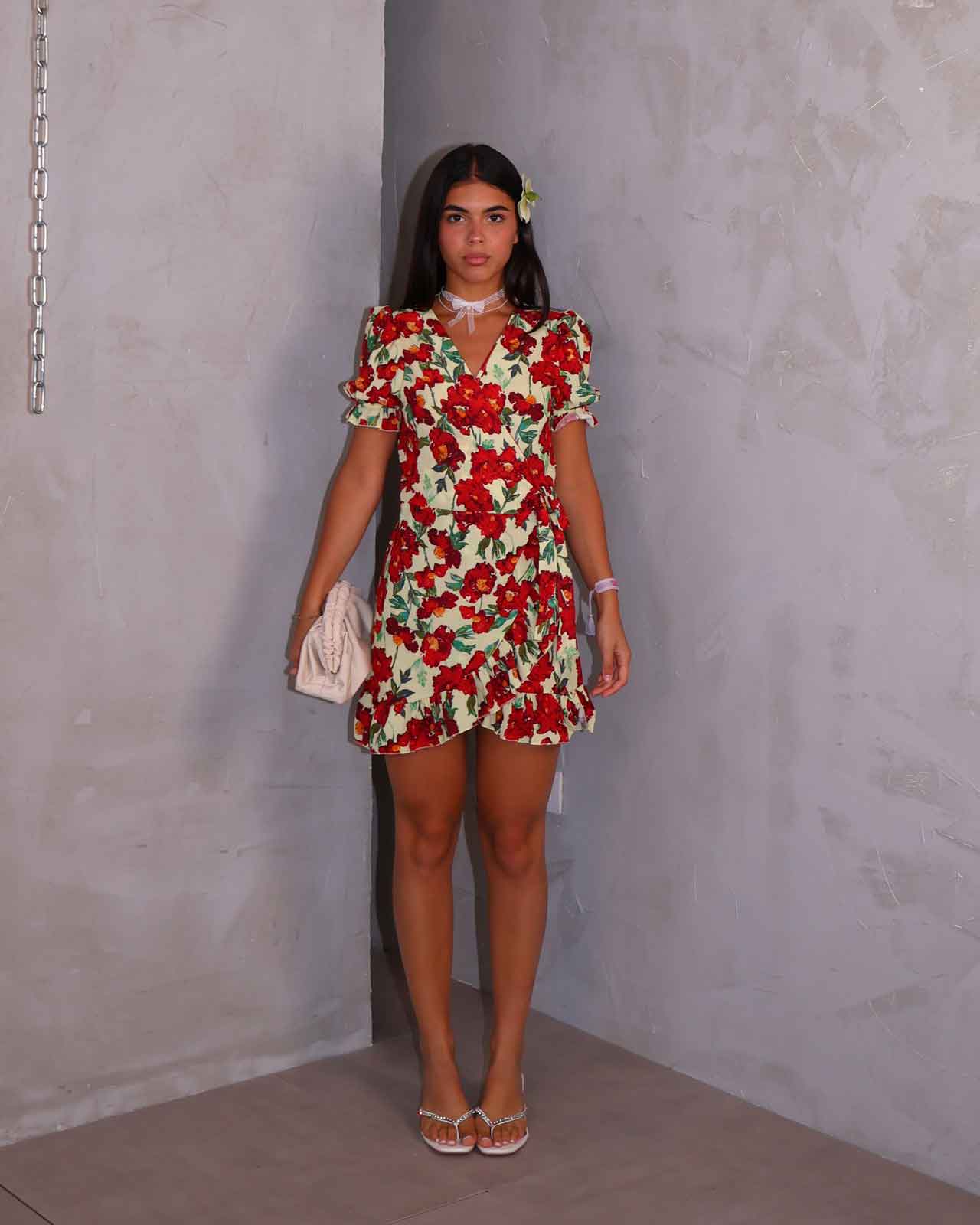 DRESS FIORE SPINATO