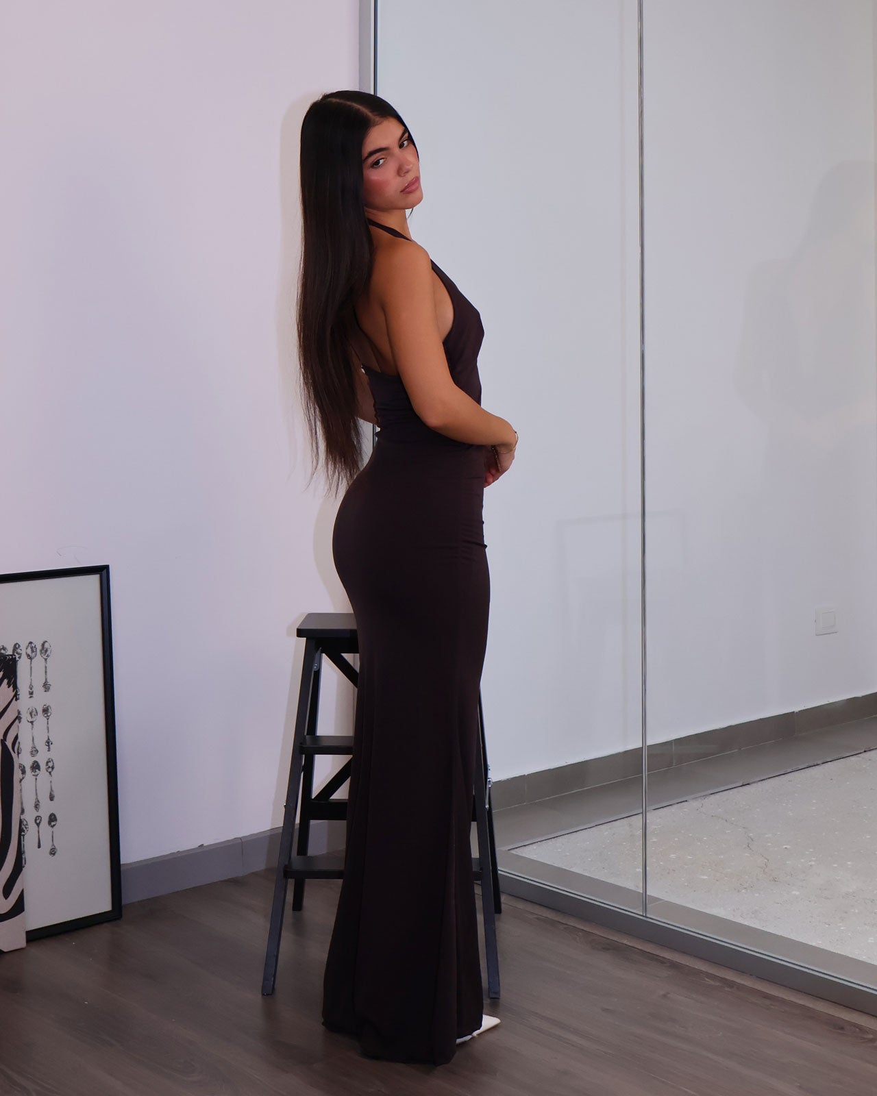 DRESS LOOK ME MARRONE